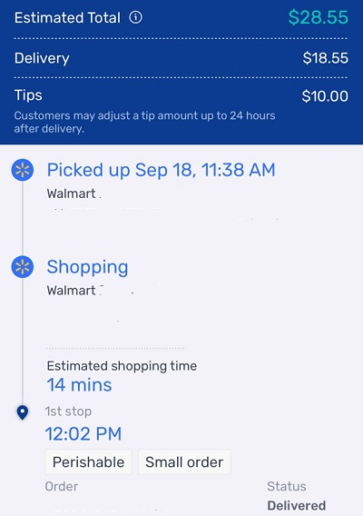 Example of Spark Walmart Shopping Delivery