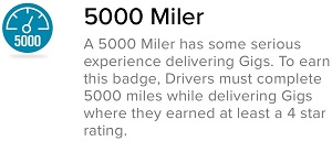 Roadie 5000 Miler Badge